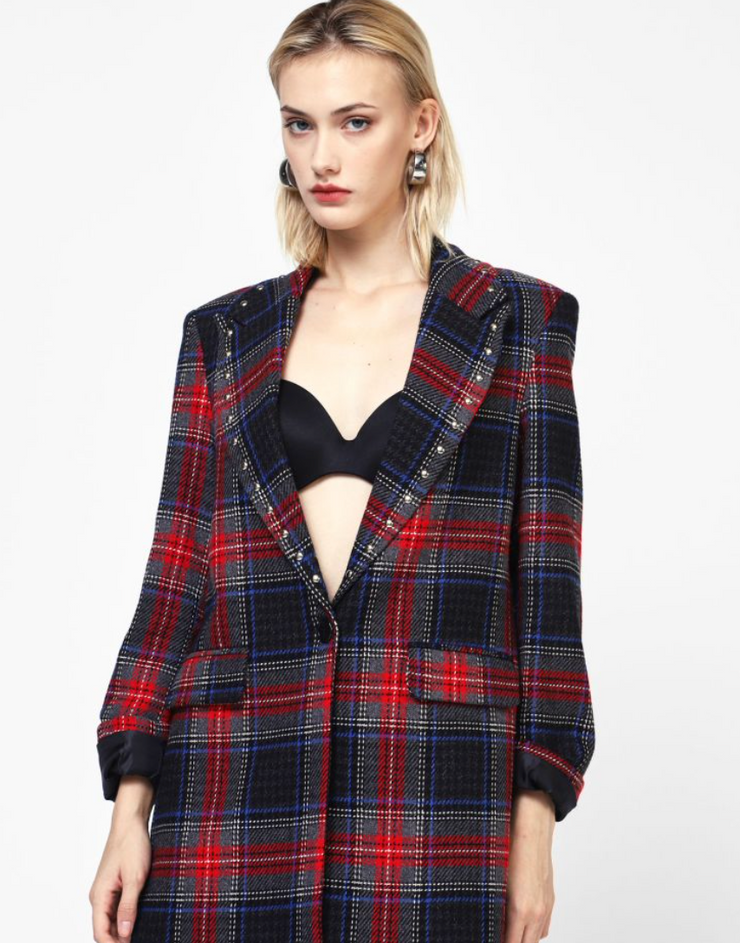 Carey Oversized Plaid Blazer