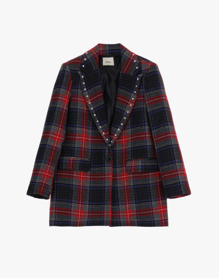 Carey Oversized Plaid Blazer