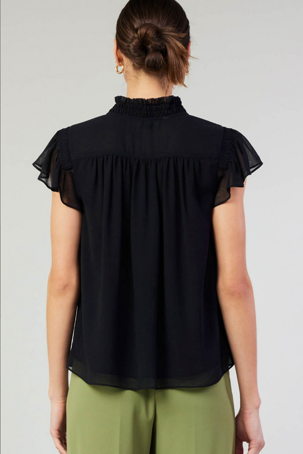 Alana Short Sleeve Blouse with Ruffle Details