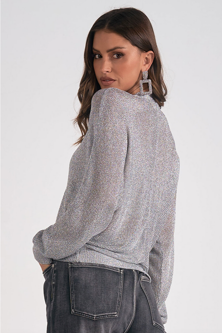 Ainsley Metallic Zip Cardigan