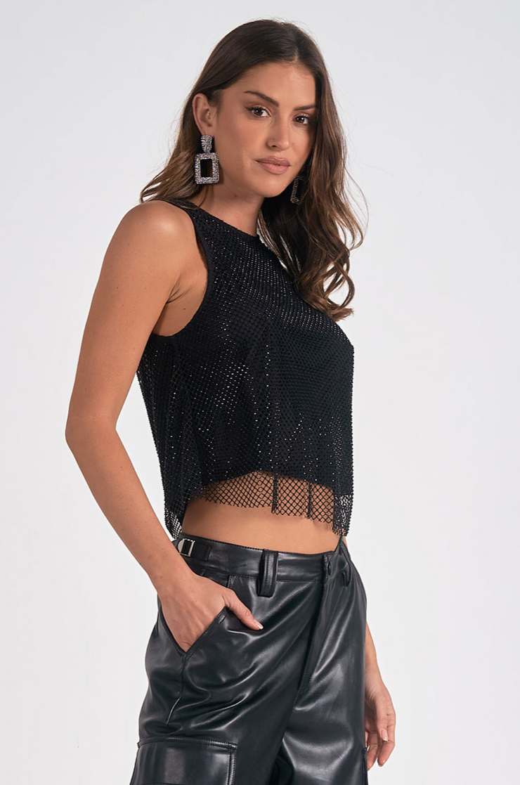 Tia Layered Sparkle Sleeveless Top