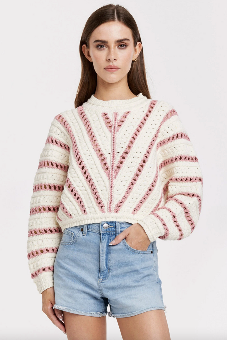 Havana Doleman Sleeve Crochet Sweater