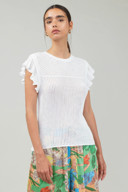 Lilly Ruffle Short Sleeve Sweater