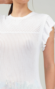 Lilly Ruffle Short Sleeve Sweater