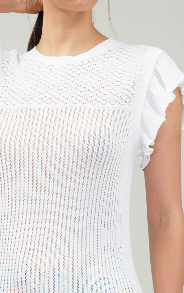 Lilly Ruffle Short Sleeve Sweater