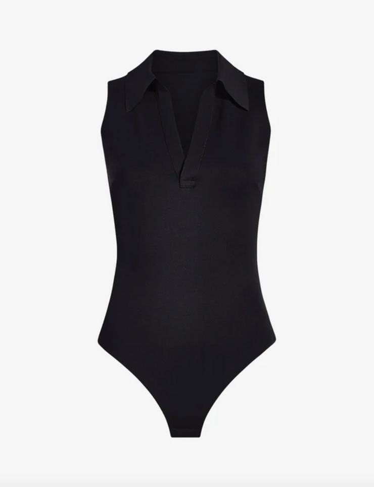 Commando Neoprene Sleeveless V-Neck Polo Bodysuit