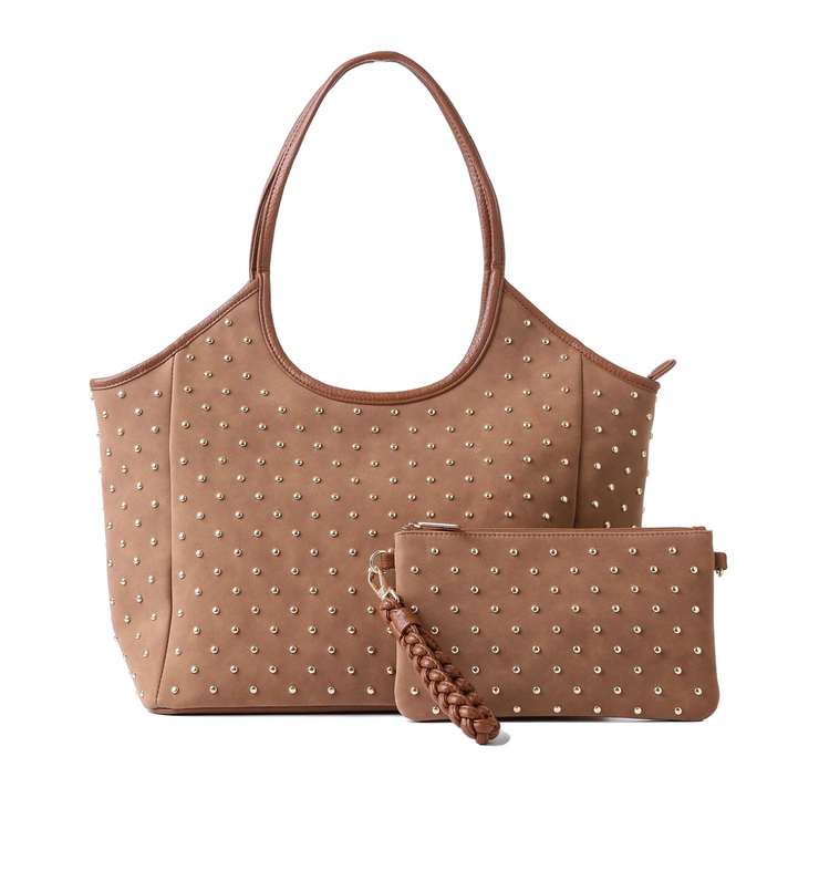 ISLA Studded Suede Tote