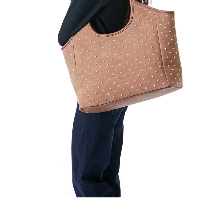 ISLA Studded Suede Tote
