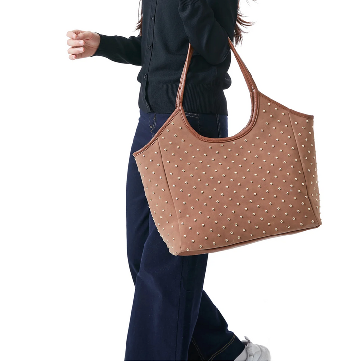 ISLA Studded Suede Tote