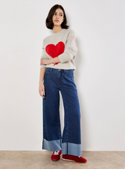 Big Heart Sweater with Whipstitching