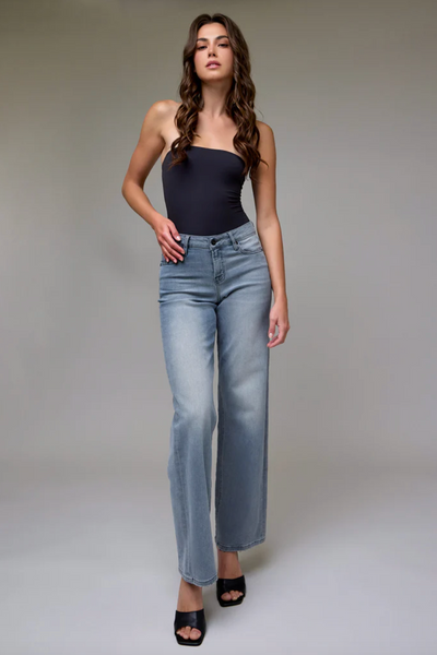 Grey Logan Mid Rise Basic Dad Jeans