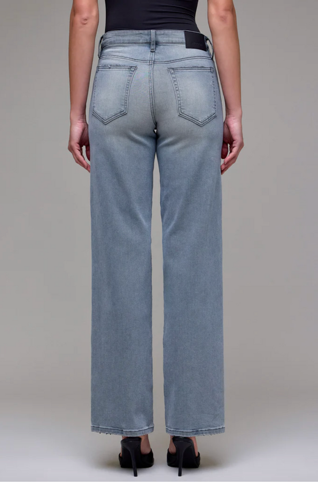 Grey Logan Mid Rise Basic Dad Jeans