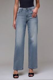Grey Logan Mid Rise Basic Dad Jeans