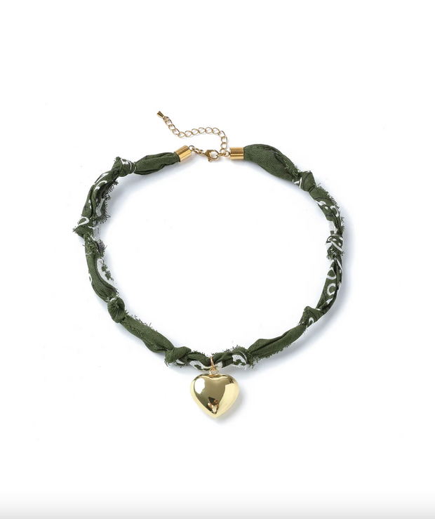 Bandana Heart Charm Necklace