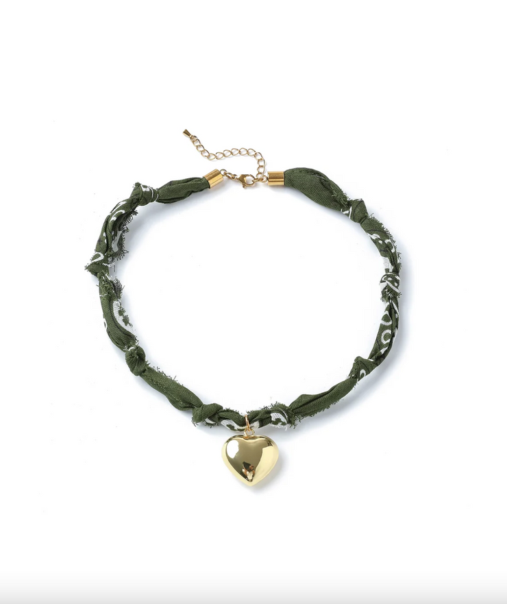 Bandana Heart Charm Necklace