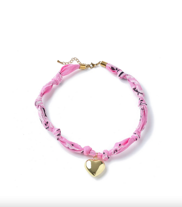 Bandana Heart Charm Necklace