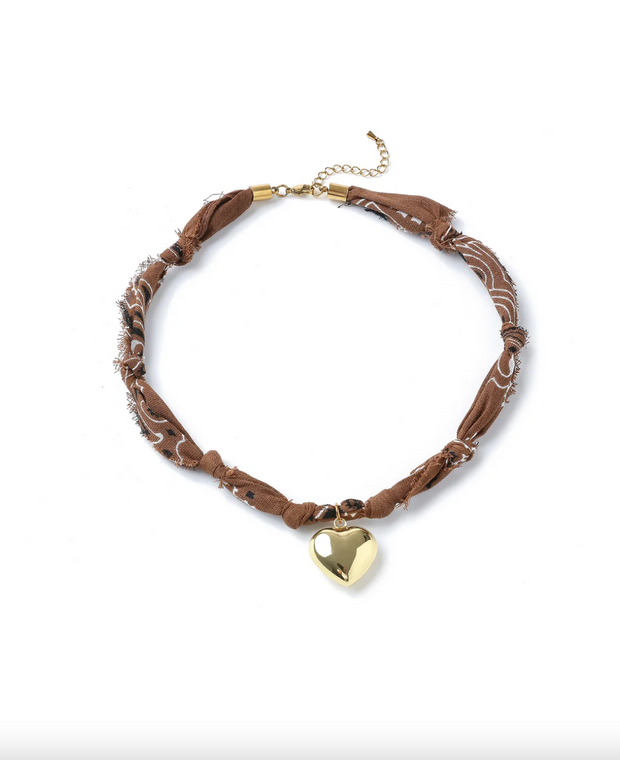 Bandana Heart Charm Necklace