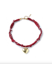 Bandana Heart Charm Necklace
