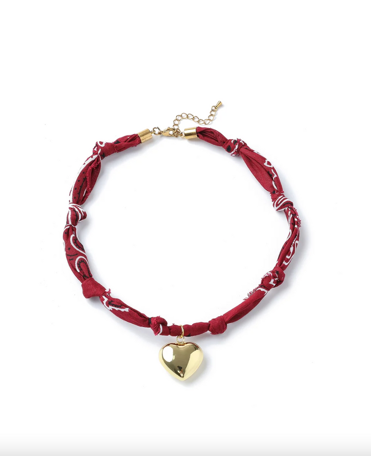 Bandana Heart Charm Necklace
