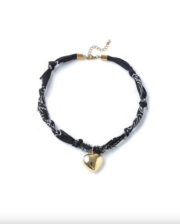 Bandana Heart Charm Necklace