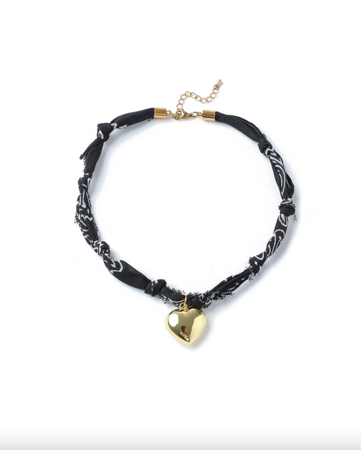 Bandana Heart Charm Necklace