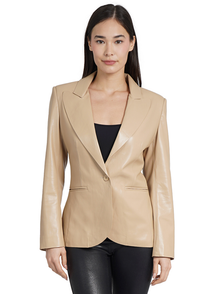 Walter Faux Leather Blazer