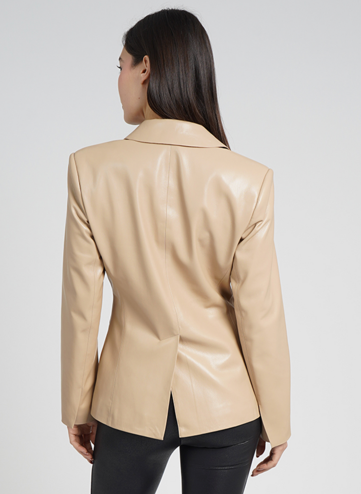 Walter Faux Leather Blazer