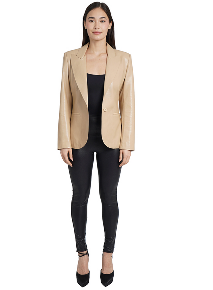 Walter Faux Leather Blazer