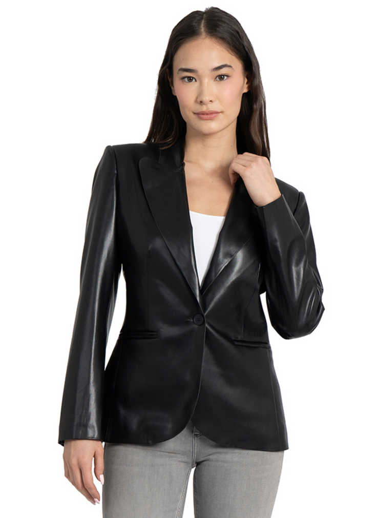 Walter Faux Leather Blazer