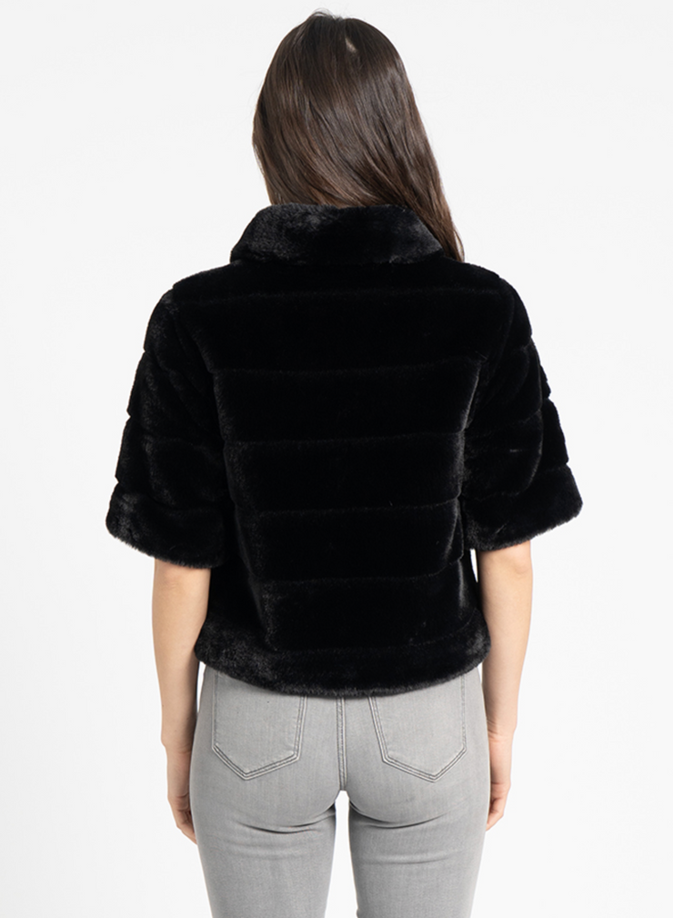 Lester Black Faux Fur Shrug