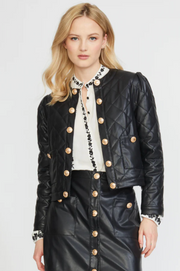 Stella Faux Leather Quilted Jacket