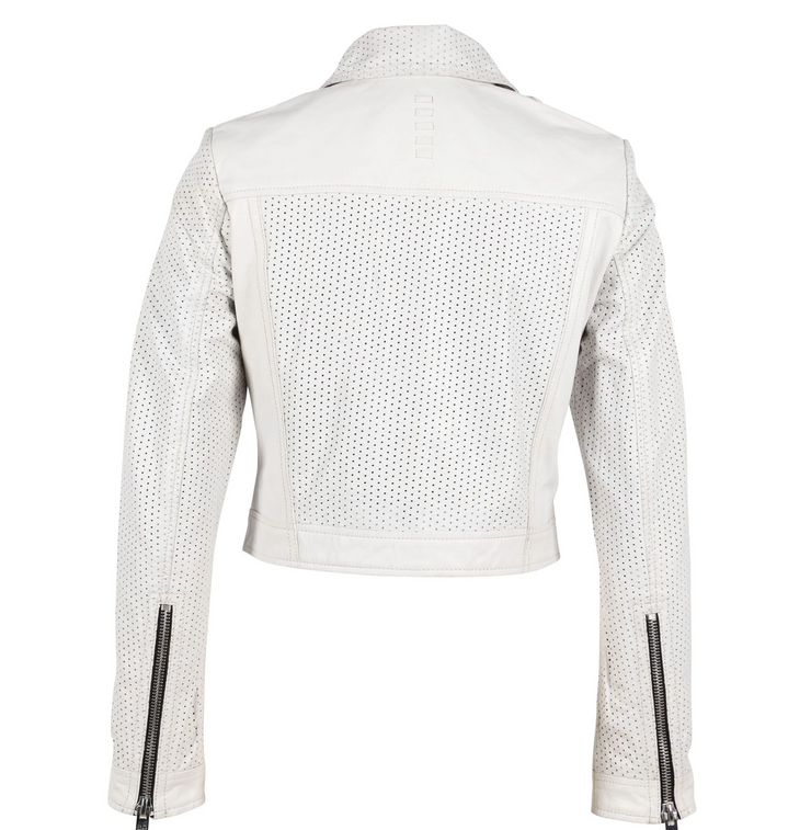 Shayla Off White Perforated Jacket