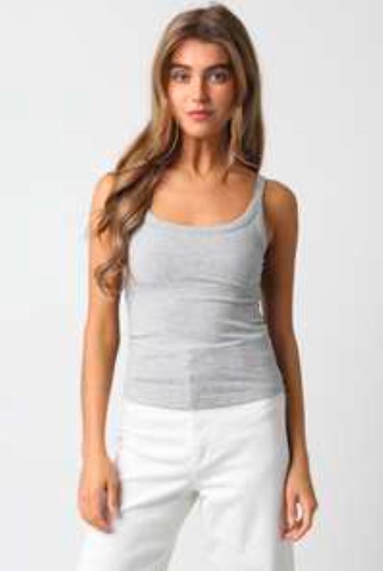 Fitted Ribbed Thin Strap Tank