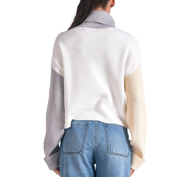 Boxy Colorblock Turtleneck