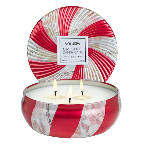 Voluspa Crushed Candy Cane Candle Collection