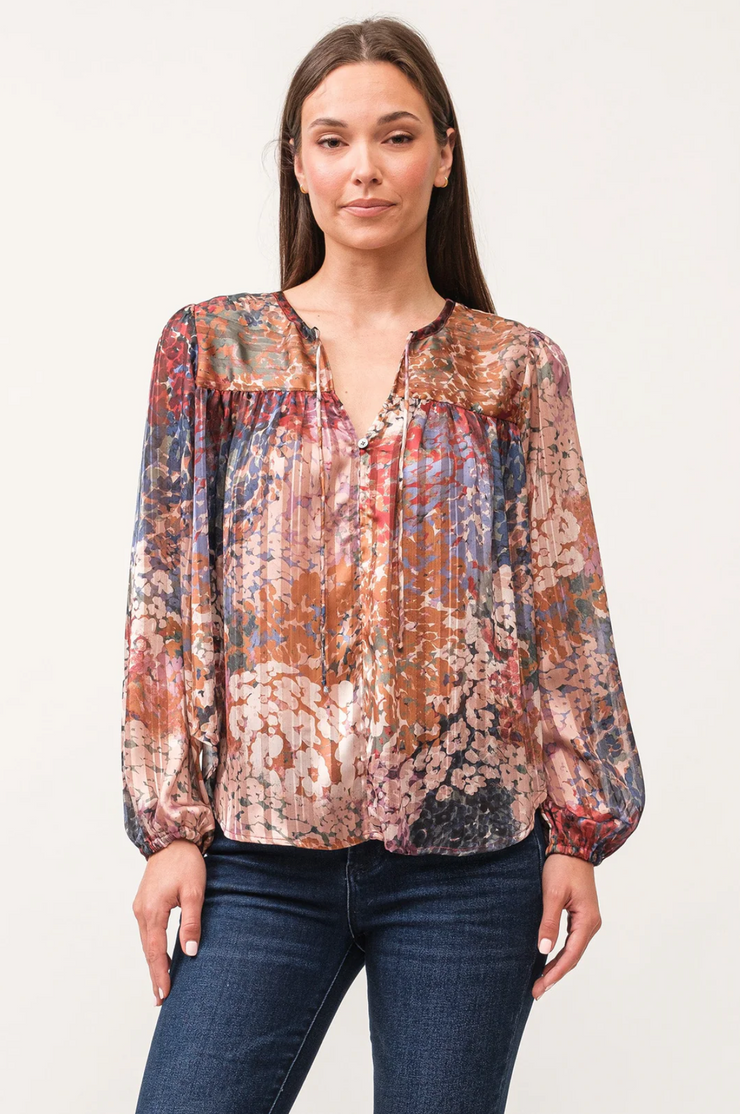 Alexa Metallic Garden Relaxed Fit Blouse