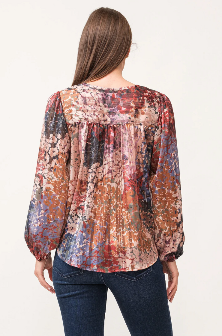 Alexa Metallic Garden Relaxed Fit Blouse