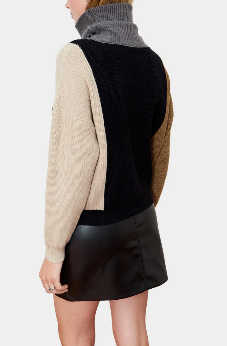 Nanci Color Block Turtleneck Sweater