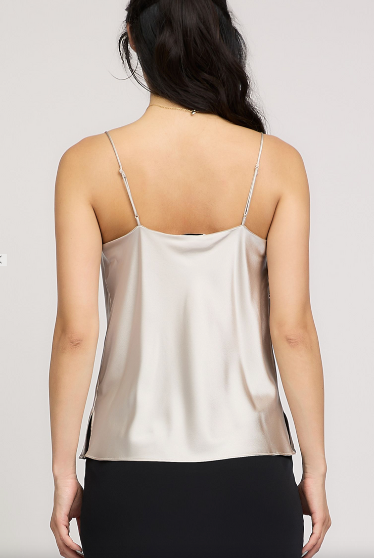 Cowl Neck Silk Cami