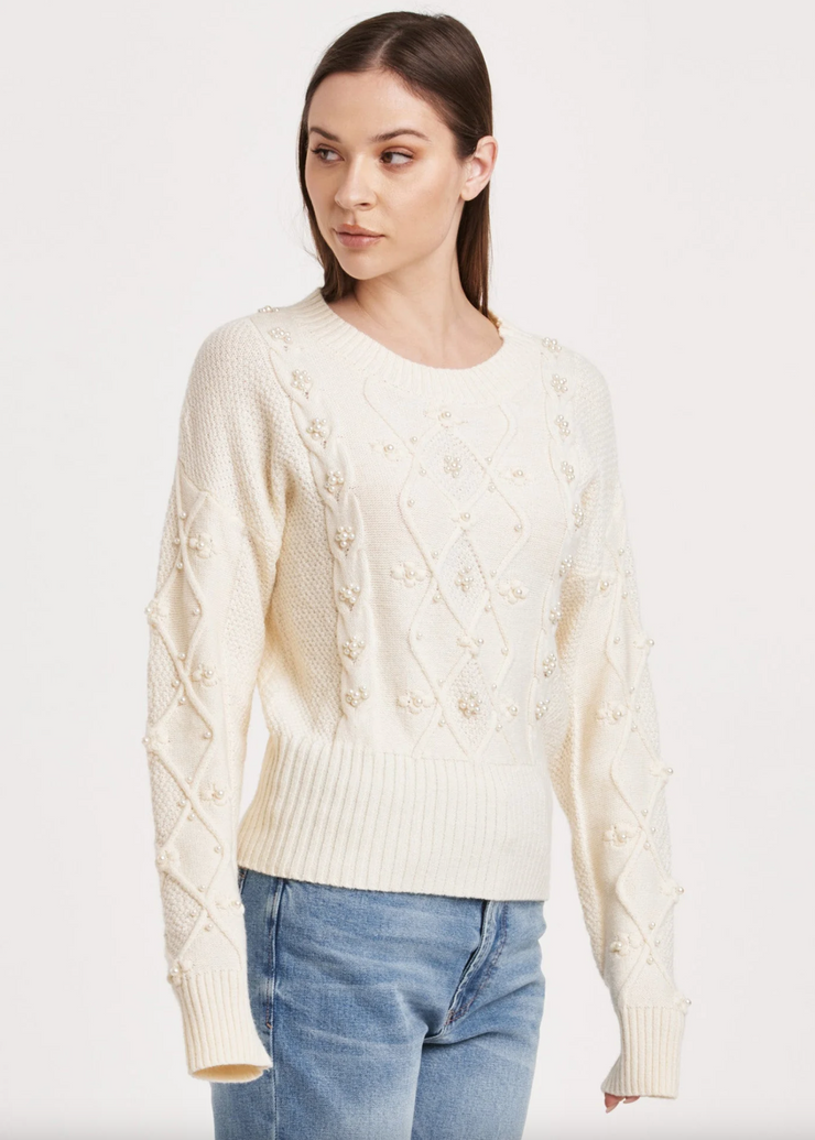 Daphne Pearl Cable Knit Sweater