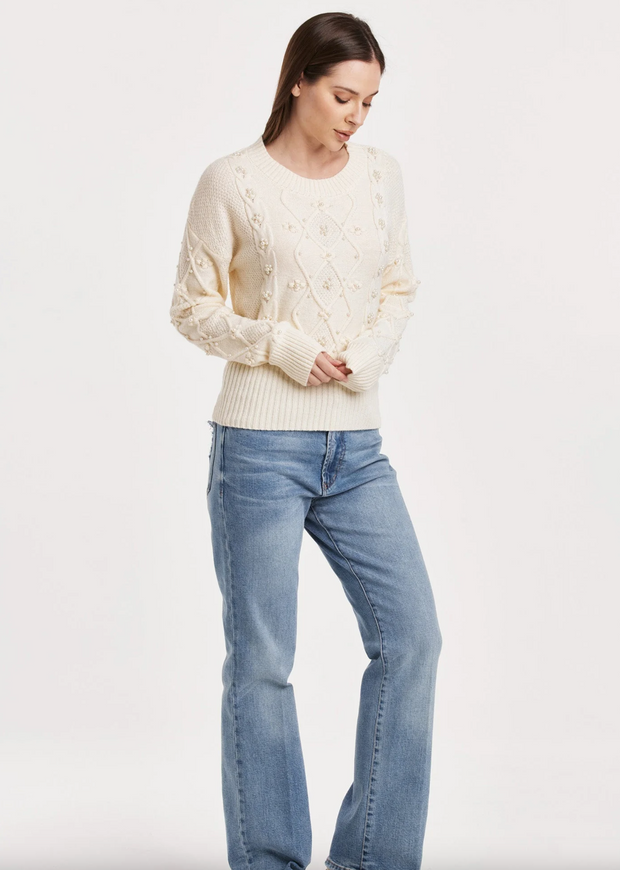 Daphne Pearl Cable Knit Sweater