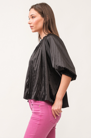 Anna Relaxed Fit Pleated Blouse