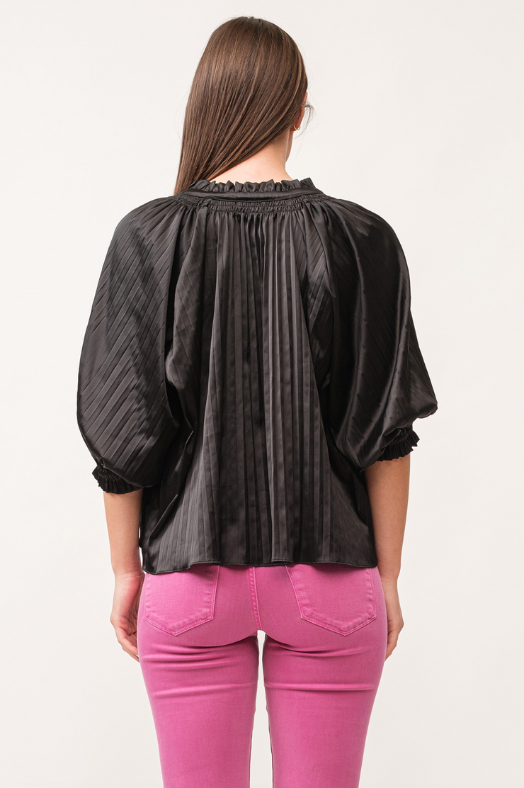 Anna Relaxed Fit Pleated Blouse