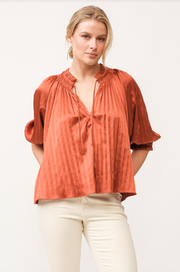 Anna Relaxed Fit Pleated Blouse