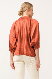 Anna Relaxed Fit Pleated Blouse