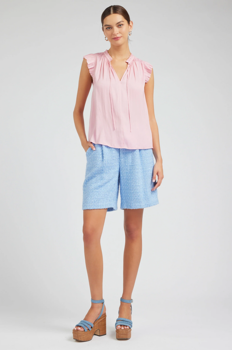 Summer Staple Sleeveless Pleated Blouse