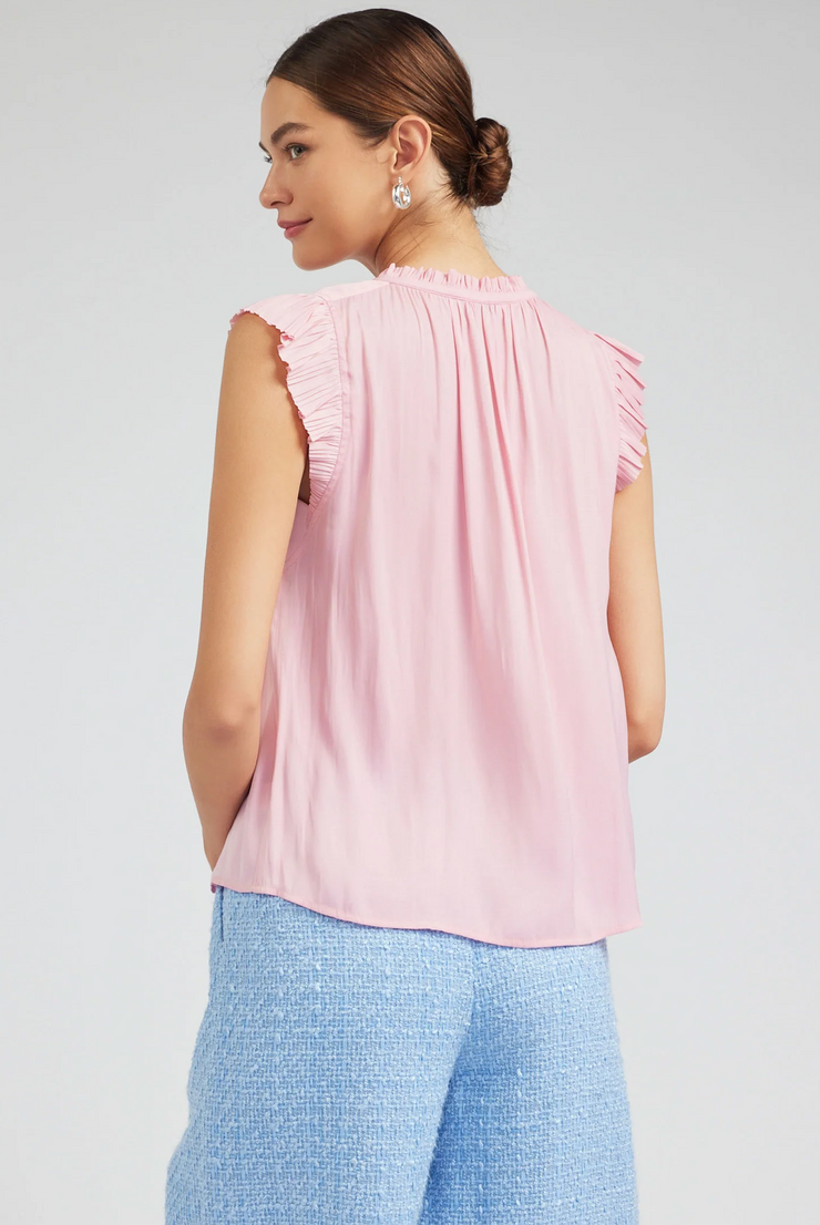 Summer Staple Sleeveless Pleated Blouse