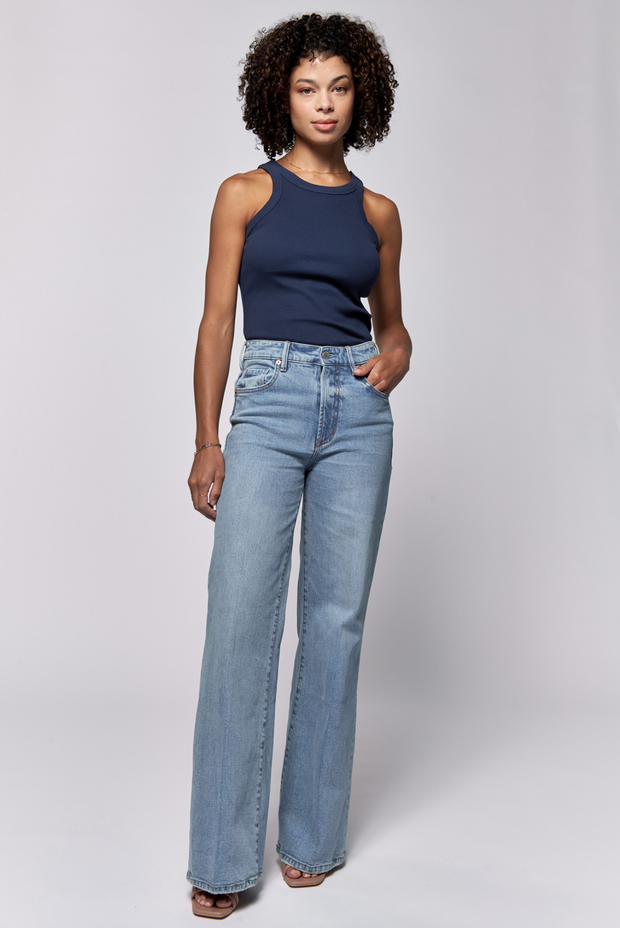 Fiona Mid Rise Wide Leg - Vintage Denim