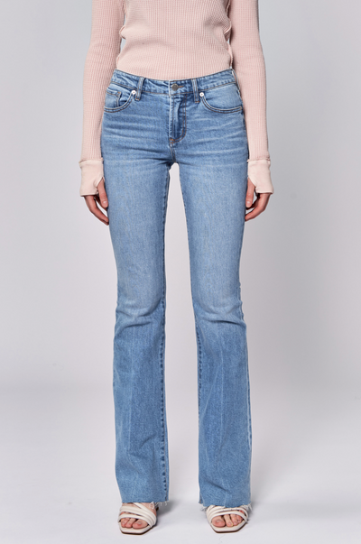 Bella Rose Mid Rise Flare Jeans