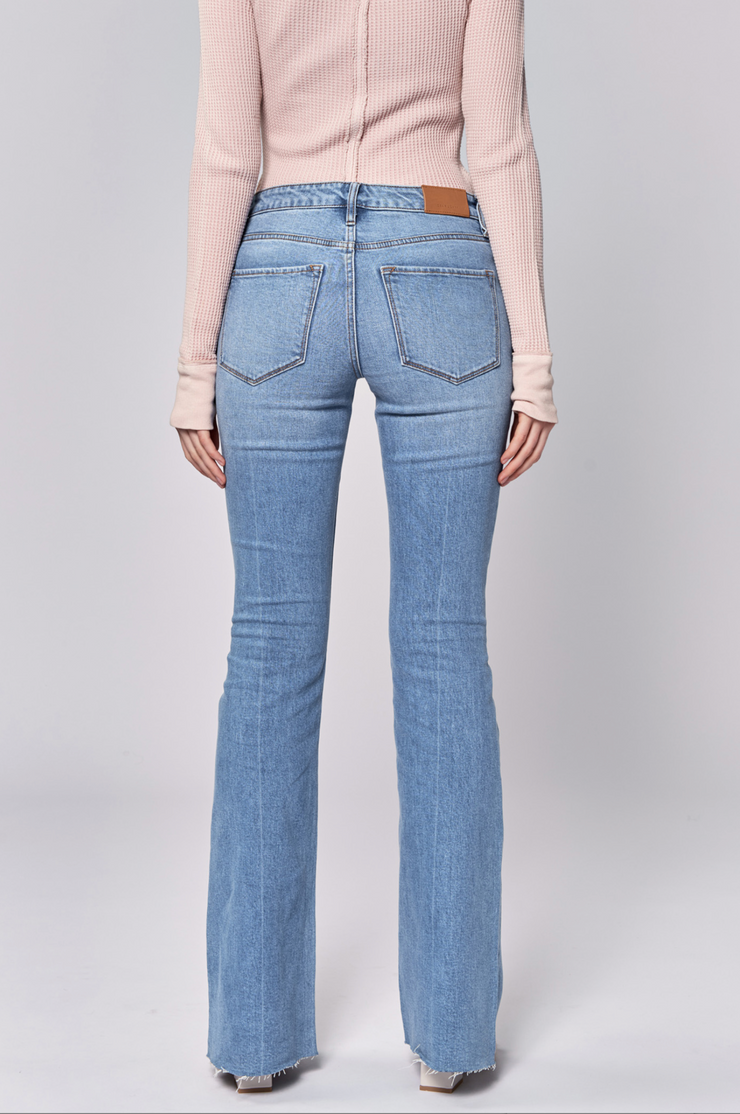 Bella Rose Mid Rise Flare Jeans